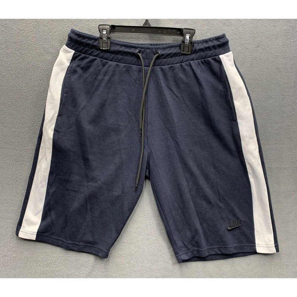 Athletic Shorts Men's Size 2XL Blue White Stripe Drawstring Gym Workout